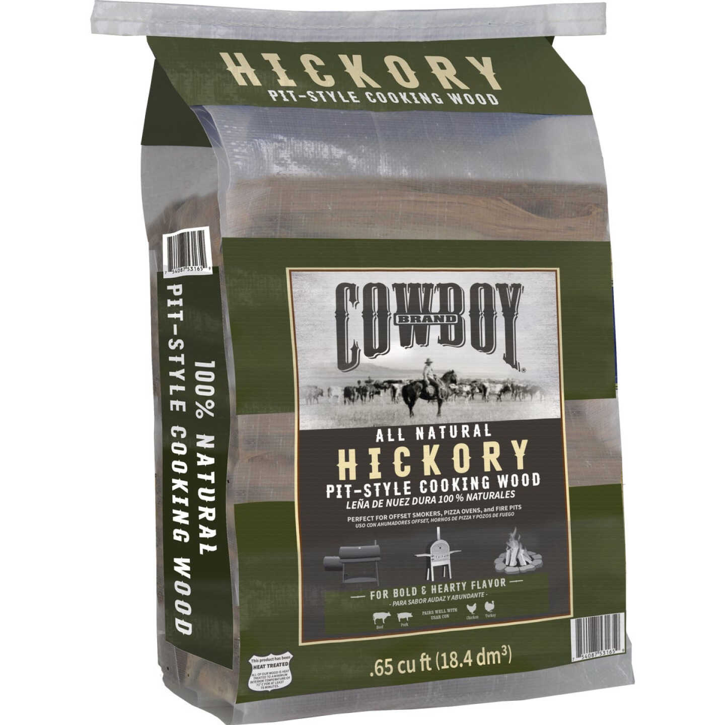 Cowboy 0.65 Cu. Ft. Hickory Pit-Style Cooking Wood Image 1