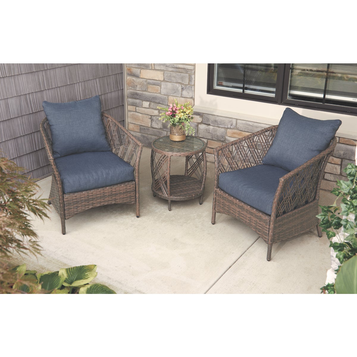 Outdoor Expressions Capitola 3-Piece Wicker Chat Set Image 2