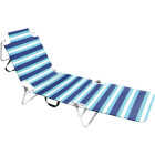 Cabana Beach Multiple Position Blue Folding Lounge Chair Image 1