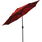 Outdoor Expressions 9 Ft. Aluminum Tilt/Crank Crimson Red Patio Umbrella with Solar LED Lights Image 1