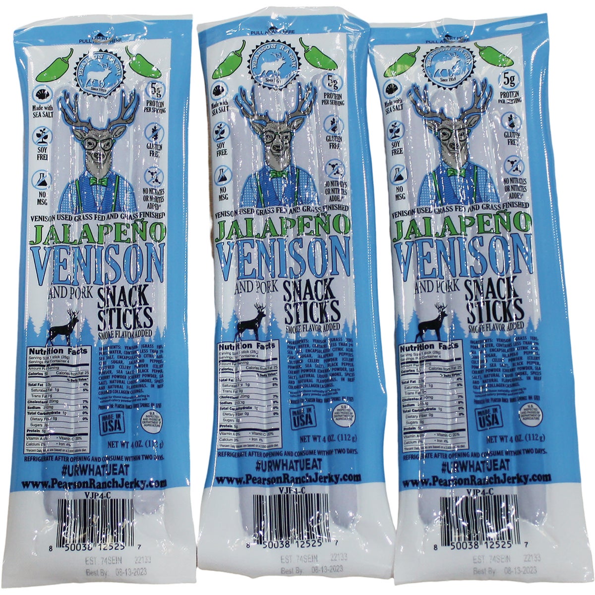 Pearson Ranch Jerky 4 Oz. Venison Jalapeno Multi-Pack Snack Stick Jerky Image 4
