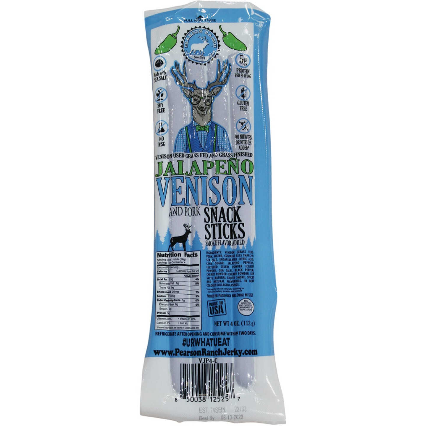 Pearson Ranch Jerky 4 Oz. Venison Jalapeno Multi-Pack Snack Stick Jerky Image 2