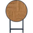 Sunjoy 24 In. Round Heavy-Duty Woodgrain Finish Steel Folding Table Image 5