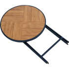 Sunjoy 24 In. Round Heavy-Duty Woodgrain Finish Steel Folding Table Image 6