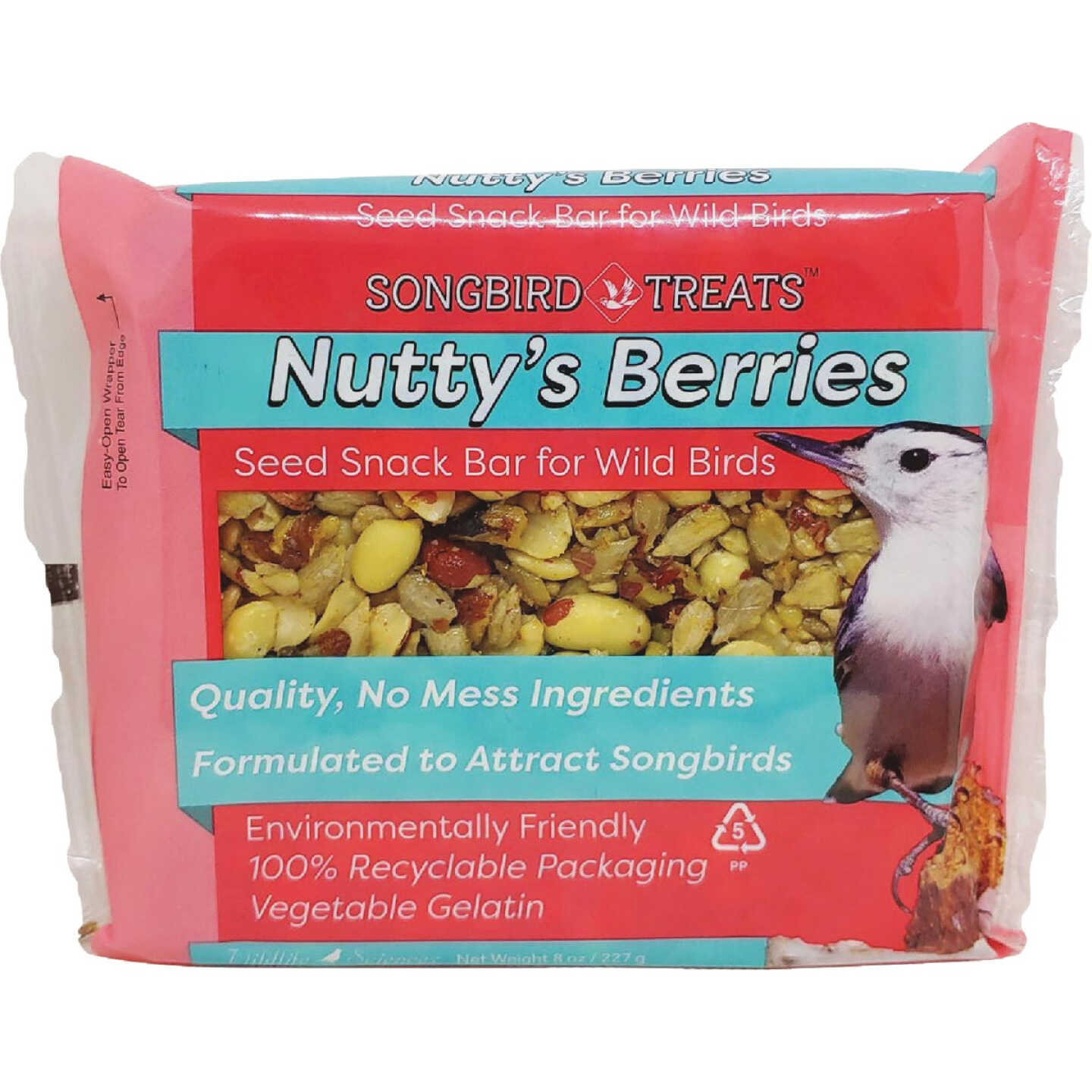 Wildlife Sciences Songbird Treats 1 Lb. Nutty's Berries Seed Snack Bar Image 1