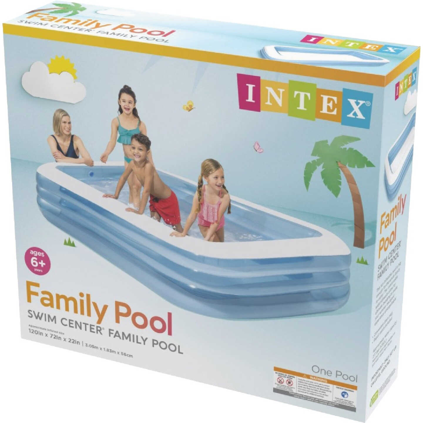 Intex 72 In. W. x 22 In. D. Blue Vinyl Family Inflatable Swimming Pool Image 4