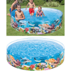 Intex 18 In. D. x 8 Ft. Dia. Polyethylene Deep Blue Sea Snapset Pool Image 1