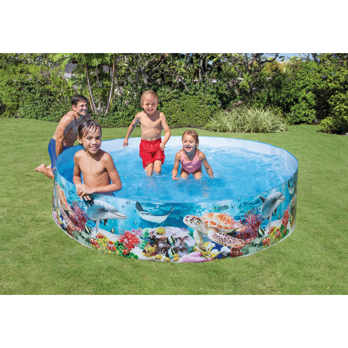 Intex 18 In. D. x 8 Ft. Dia. Polyethylene Deep Blue Sea Snapset Pool Image 2