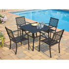 Outdoor Expressions 5-Piece Black Slat Dining Set Image 2