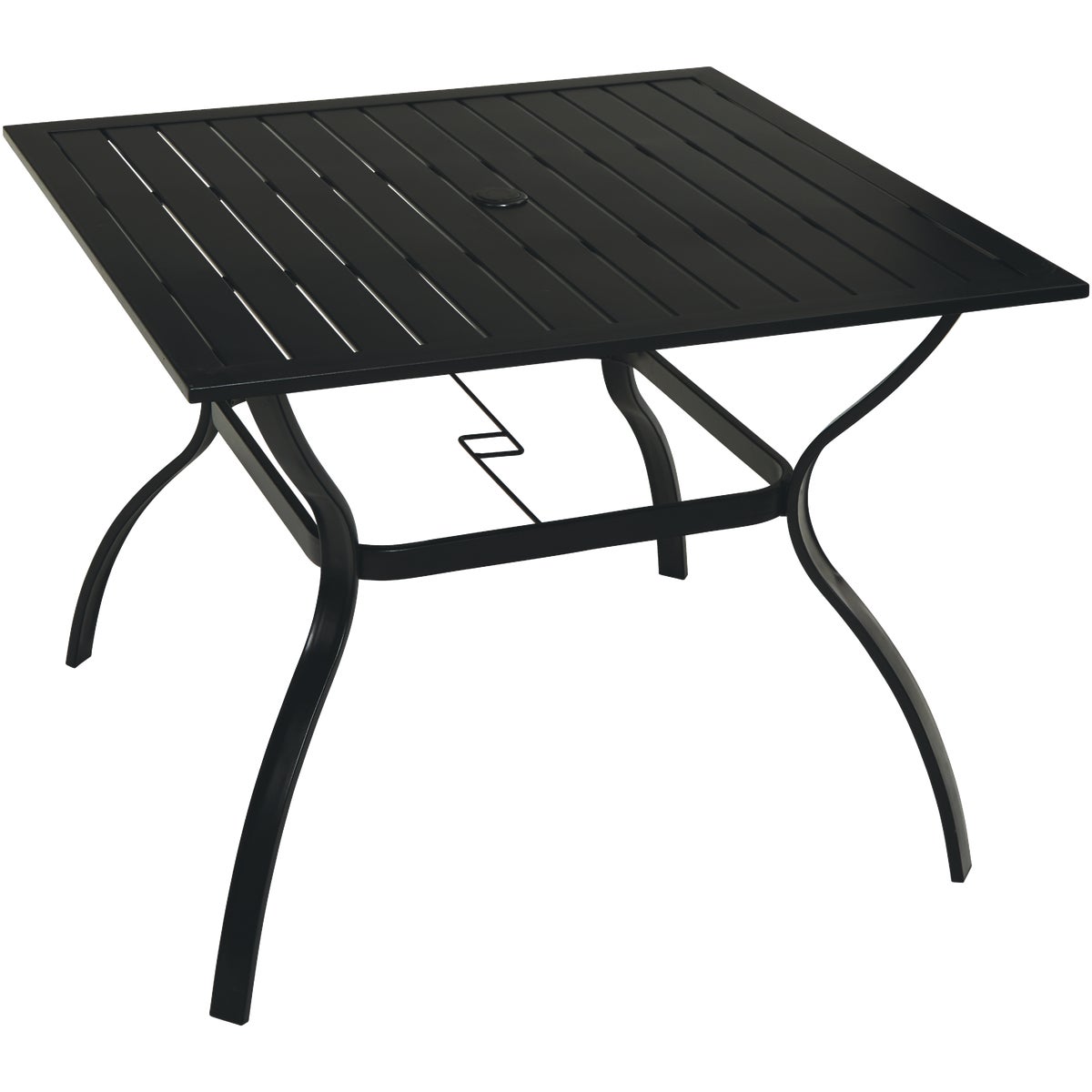 Outdoor Expressions 5-Piece Black Slat Dining Set Image 8