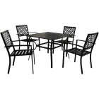 Outdoor Expressions 5-Piece Black Slat Dining Set Image 9