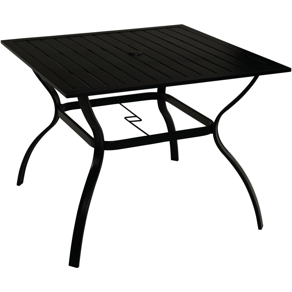 Outdoor Expressions 5-Piece Black Slat Dining Set Image 7