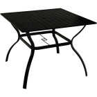 Outdoor Expressions 5-Piece Black Slat Dining Set Image 7