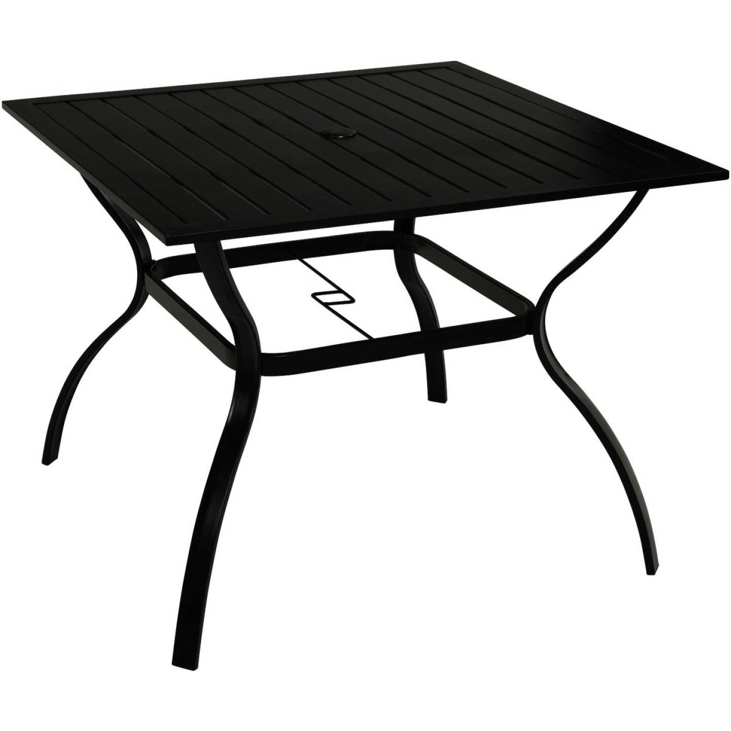 Outdoor Expressions 5-Piece Black Slat Dining Set Image 7