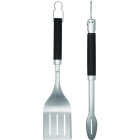Weber Precision Non-Slip Grip Stainless Steel 2-Piece Grill Tongs & Spatula Set Image 1