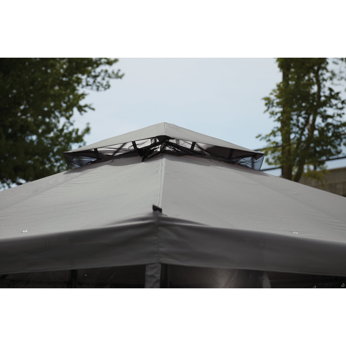 Outdoor Expressions 10 Ft. x 10 Ft. Gray & Matte Black Steel Gazebo Image 9