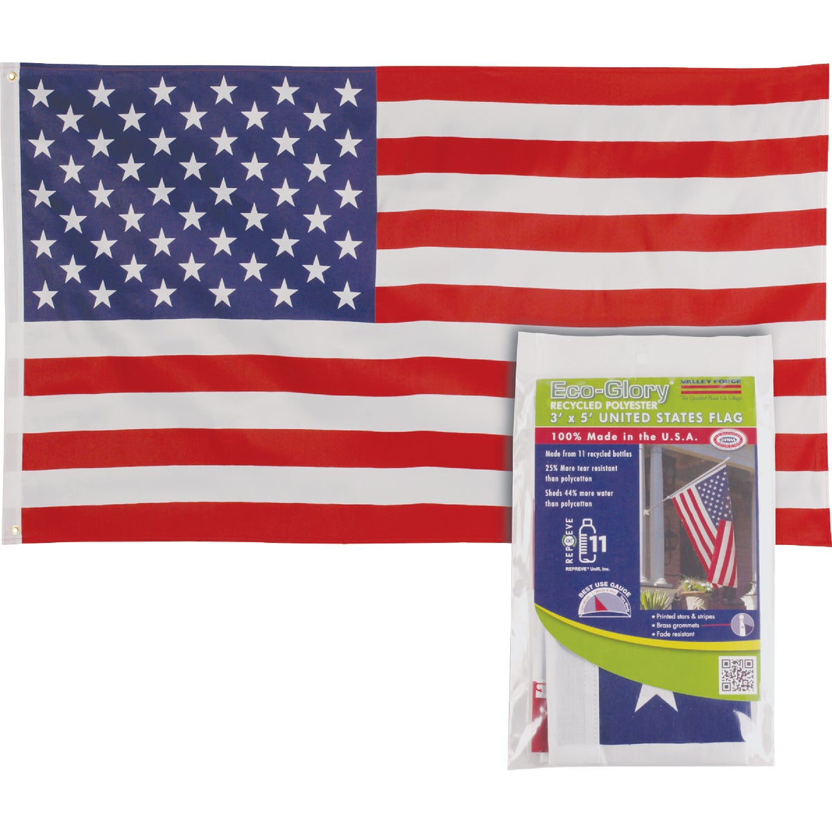 Valley Forge Eco-Glory 3 Ft. x 5 Ft. Recycled Polyester American Flag