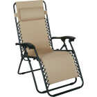 Outdoor Expressions Zero Gravity Relaxer Light Tan Convertible Lounge Chair Image 1