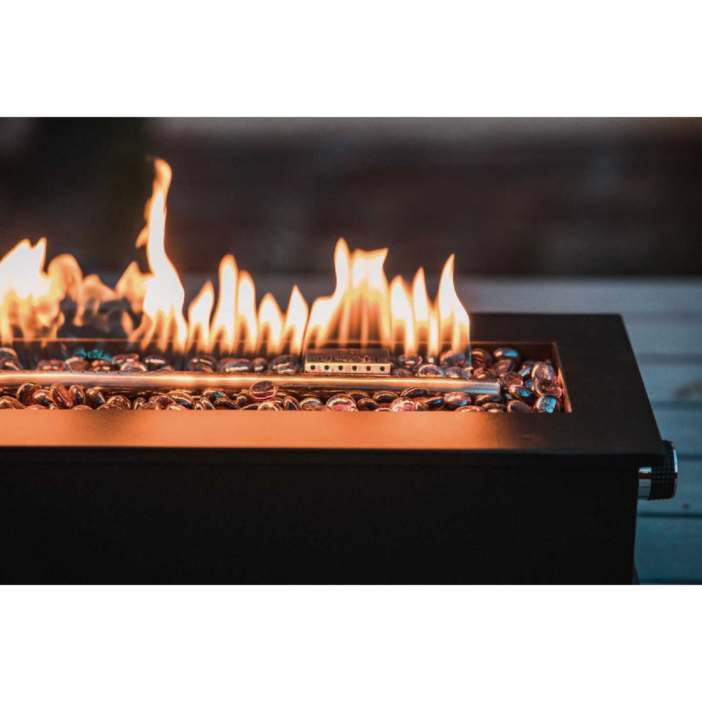 Ukiah Loom X 28 In. Black Rectangle Tabletop Gas Fire Pit Image 3