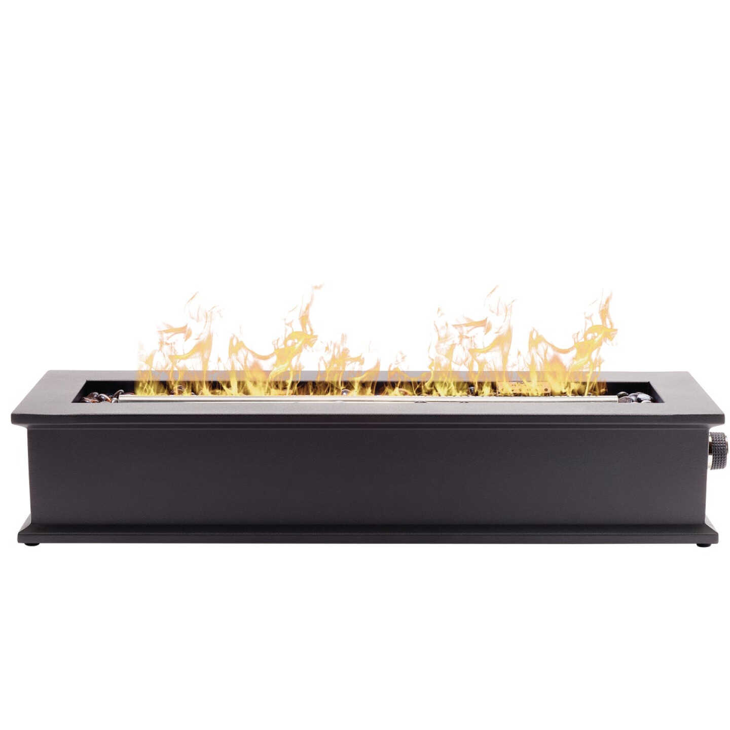 Ukiah Loom X 28 In. Black Rectangle Tabletop Gas Fire Pit Image 1