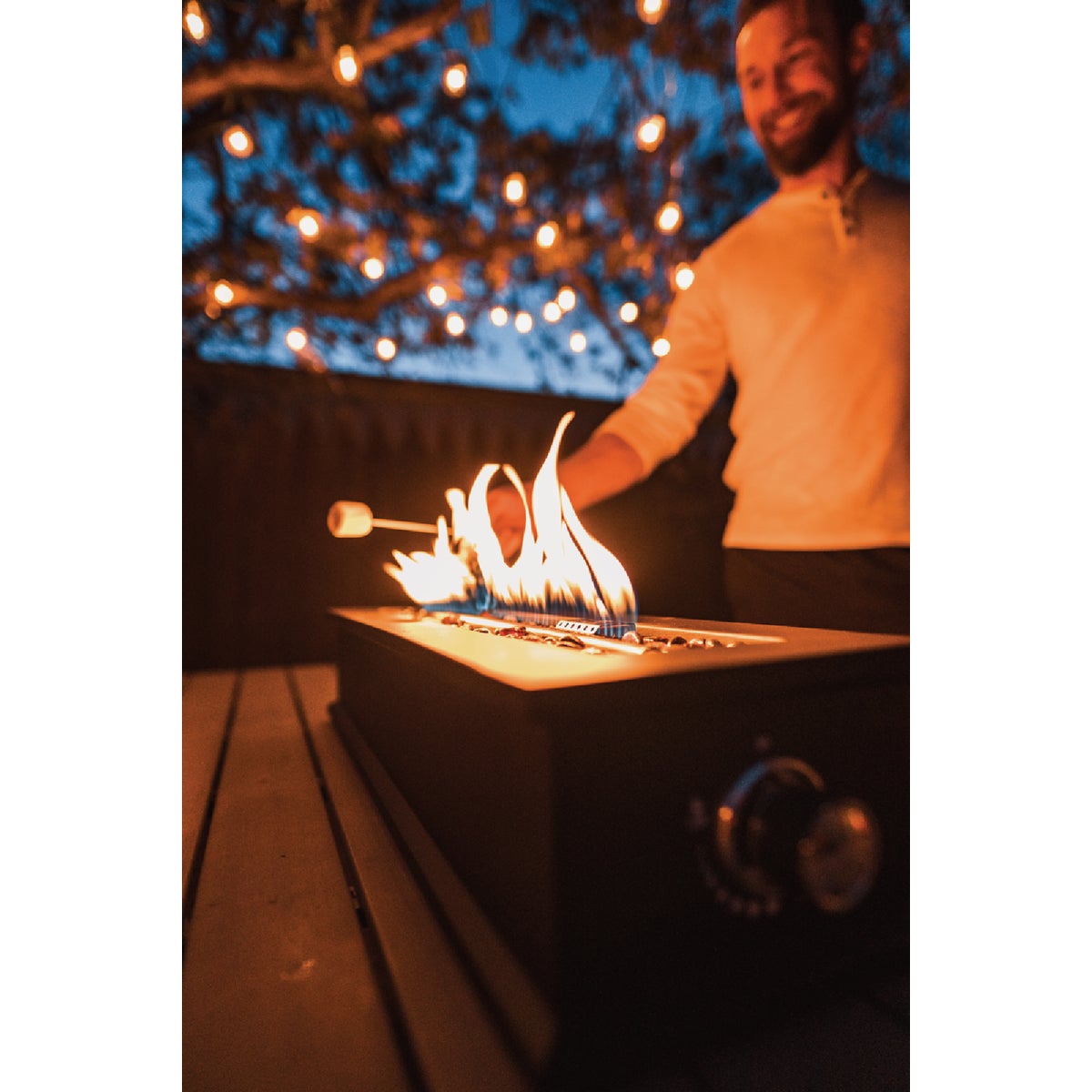 Ukiah Loom X 28 In. Black Rectangle Tabletop Gas Fire Pit Image 2