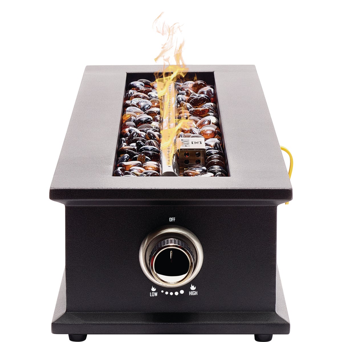 Ukiah Loom X 28 In. Black Rectangle Tabletop Gas Fire Pit Image 5
