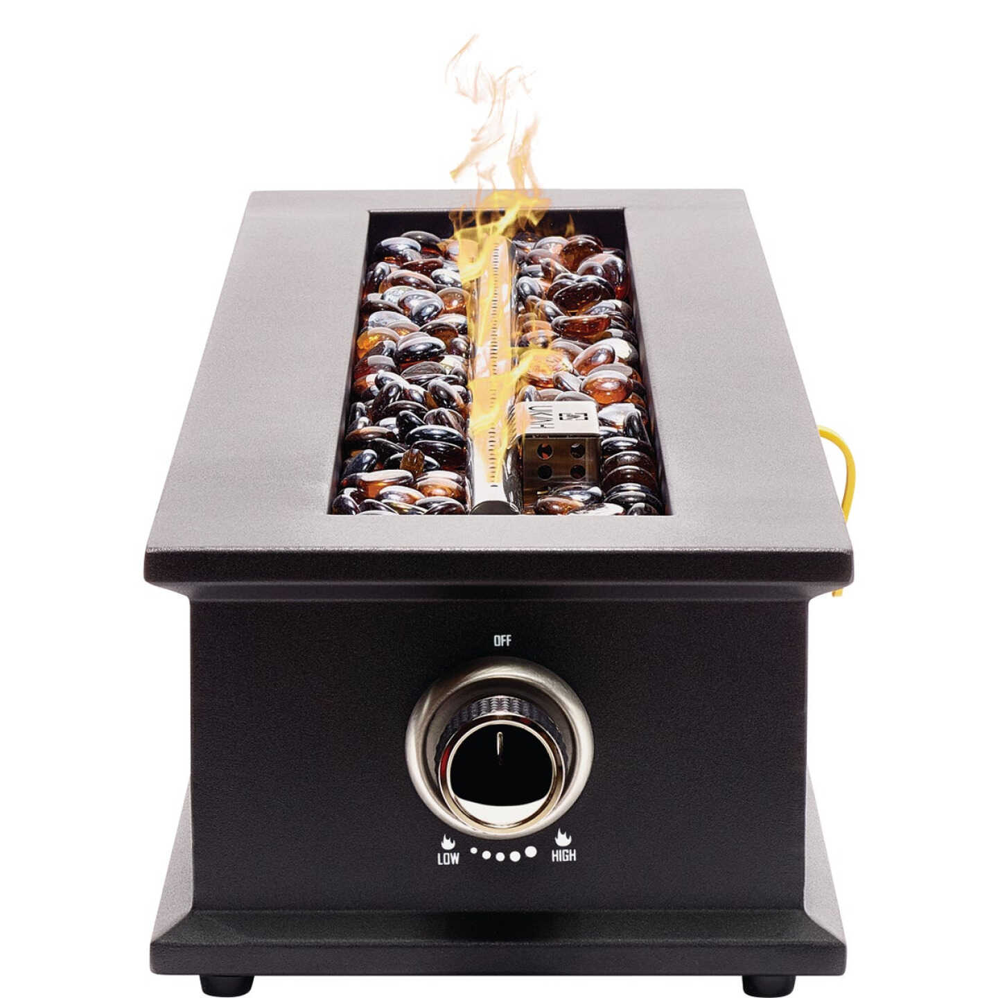 Ukiah Loom X 28 In. Black Rectangle Tabletop Gas Fire Pit Image 5