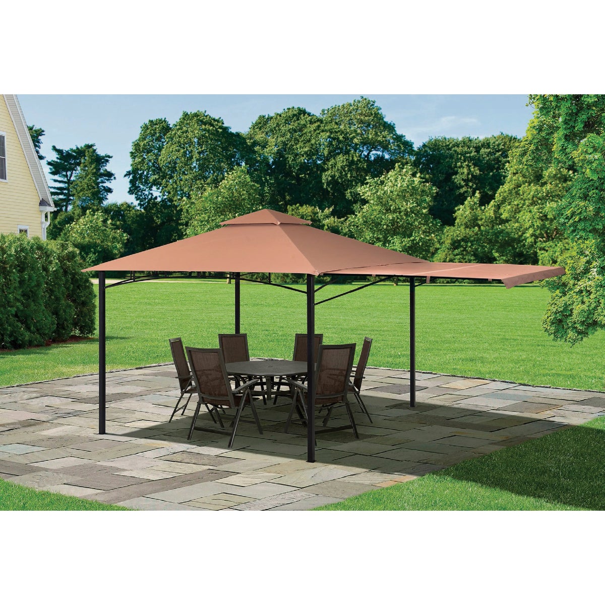 ShelterLogic Redwood 11 Ft. x 11 Ft. High-Quality Bronze Steel Gazebo Image 3