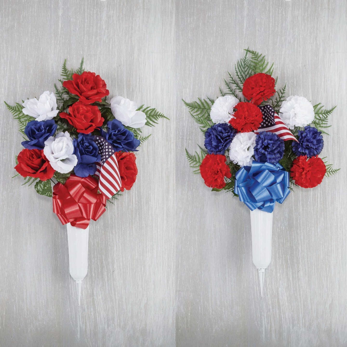 Gerson 26 In. American Flag Memorial Vase Display Image 1
