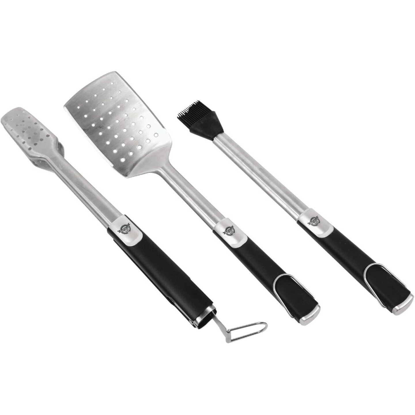 Pit Boss Rubber Handles Stainless Steel Blade 3-Piece BBQ Tool Set Image 1