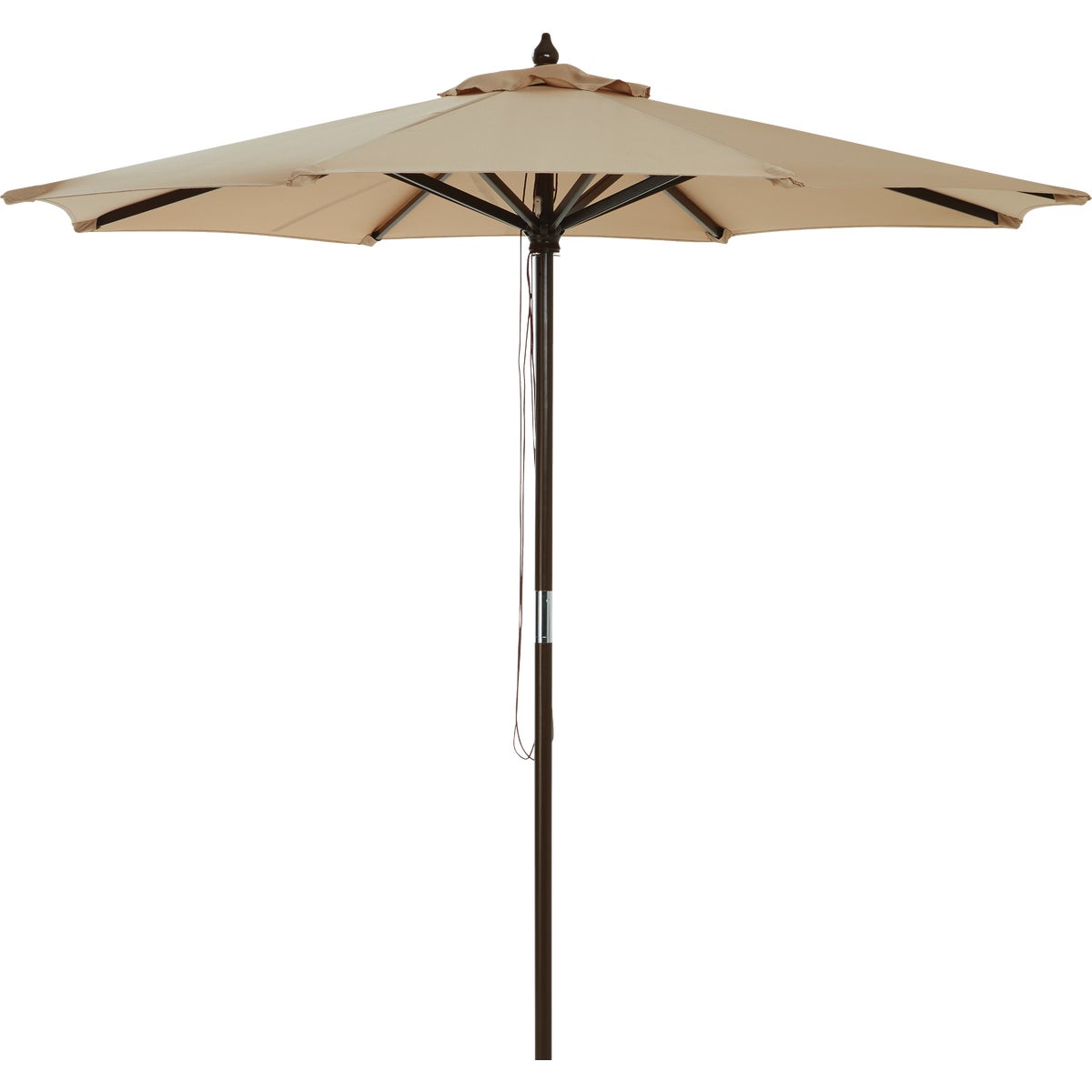 Outdoor Expressions 9 Ft. Pulley Tan Market Patio Umbrella with Chrome Plated Hardware Image 1