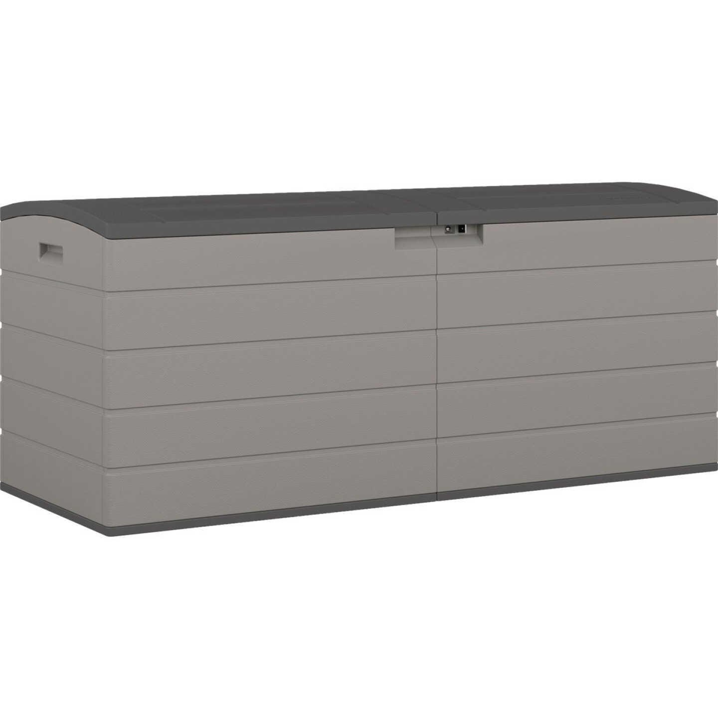 Suncast 120 Gal. XL Split Lid Dove Gray Deck Box Image 1