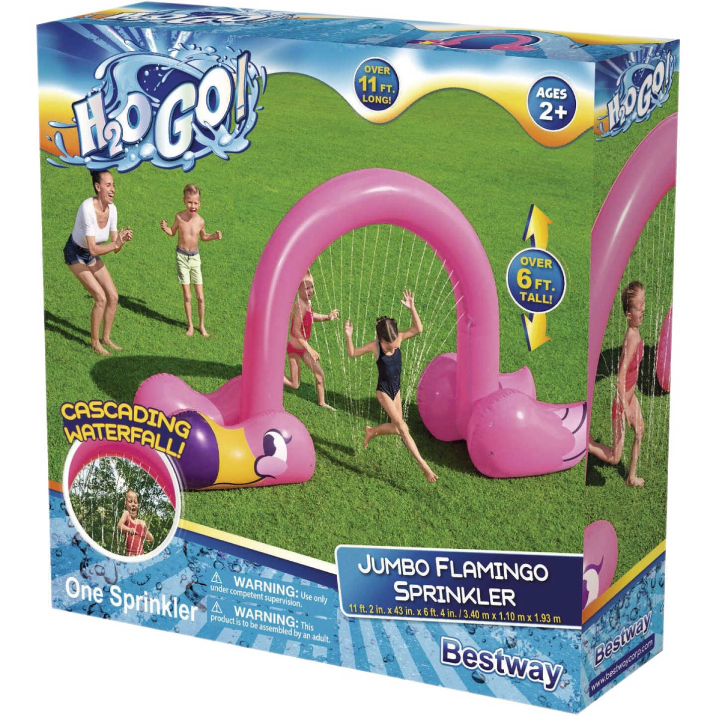 H20GO! 11 Ft. 2 In. x 43 In. x 6 Ft. 4 In. Jumbo Flamingo Sprinkler Image 3
