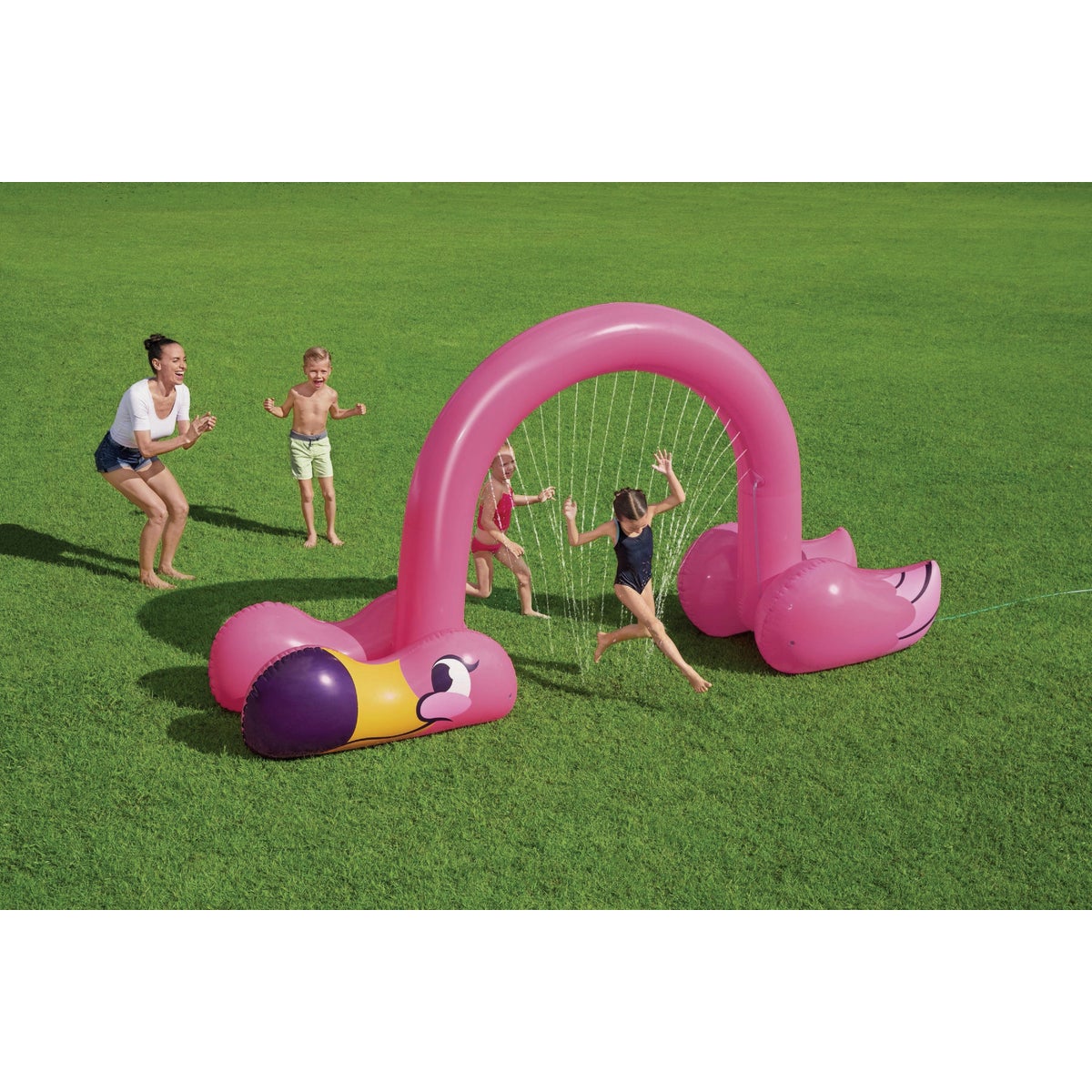 H20GO! 11 Ft. 2 In. x 43 In. x 6 Ft. 4 In. Jumbo Flamingo Sprinkler Image 2