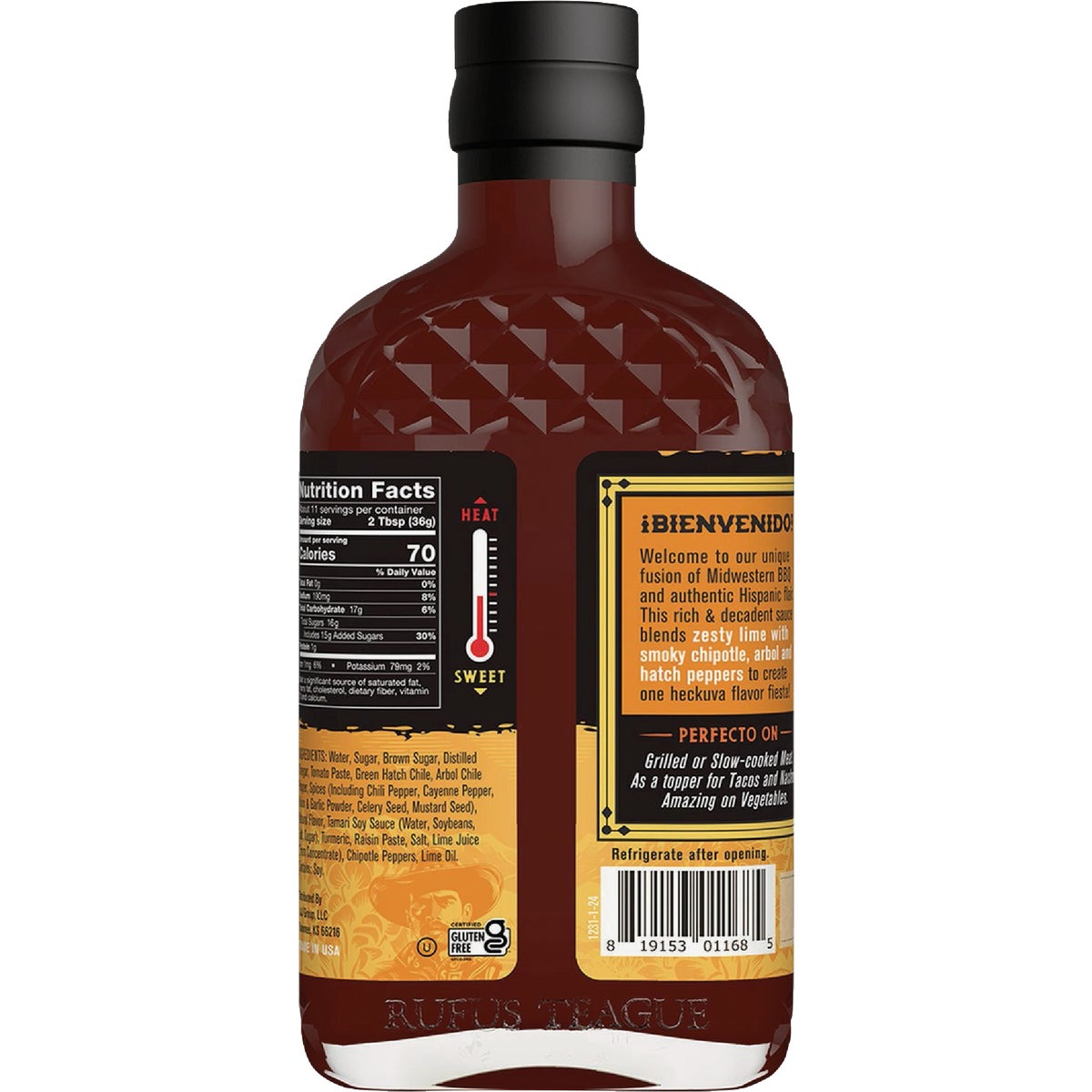 Rufus Teague 14 Oz. Tres Chiles Pixa Dulce Latino BBQ Sauce Image 2