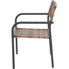 Sunjoy Heavy-Duty Steel Outdoor Brown Wicker Stacking Dining Chair With Black Frame Image 5