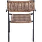 Sunjoy Heavy-Duty Steel Outdoor Brown Wicker Stacking Dining Chair With Black Frame Image 4
