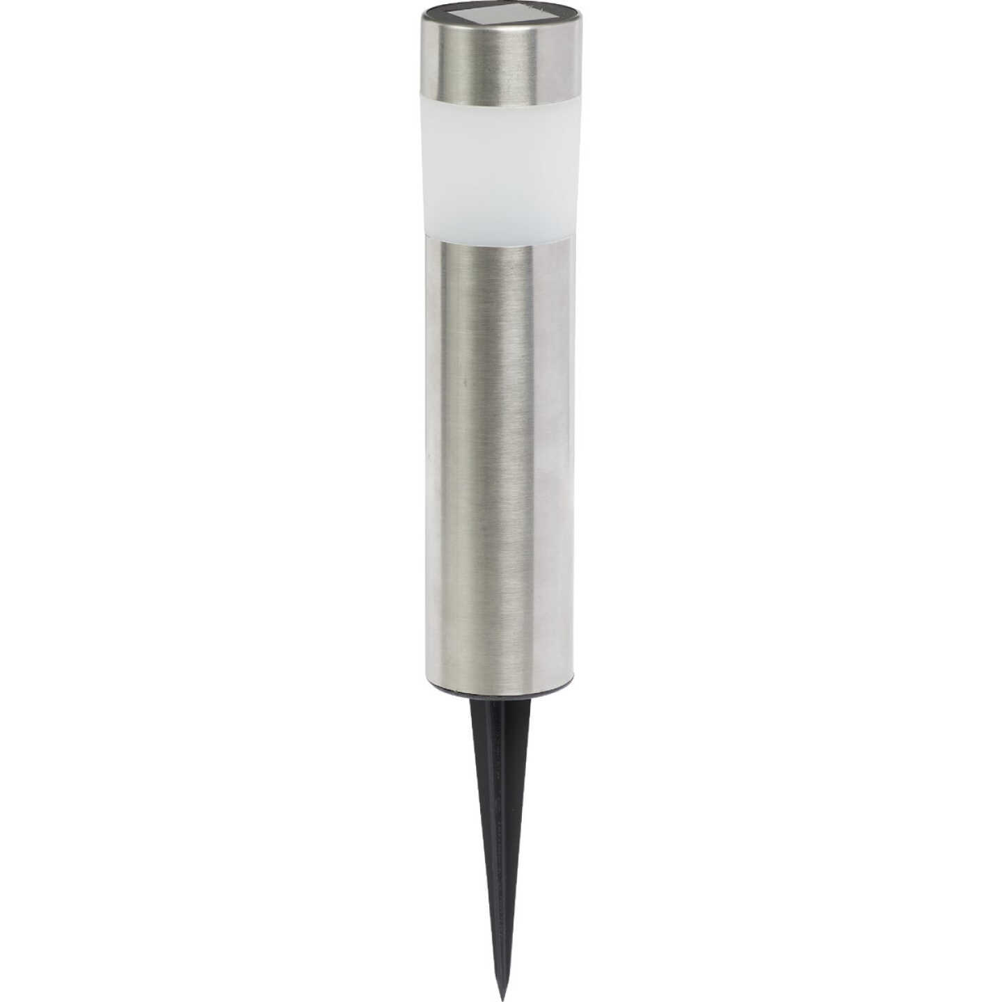 Stainless Steel Warm White Light Solar Stake Light Image 1