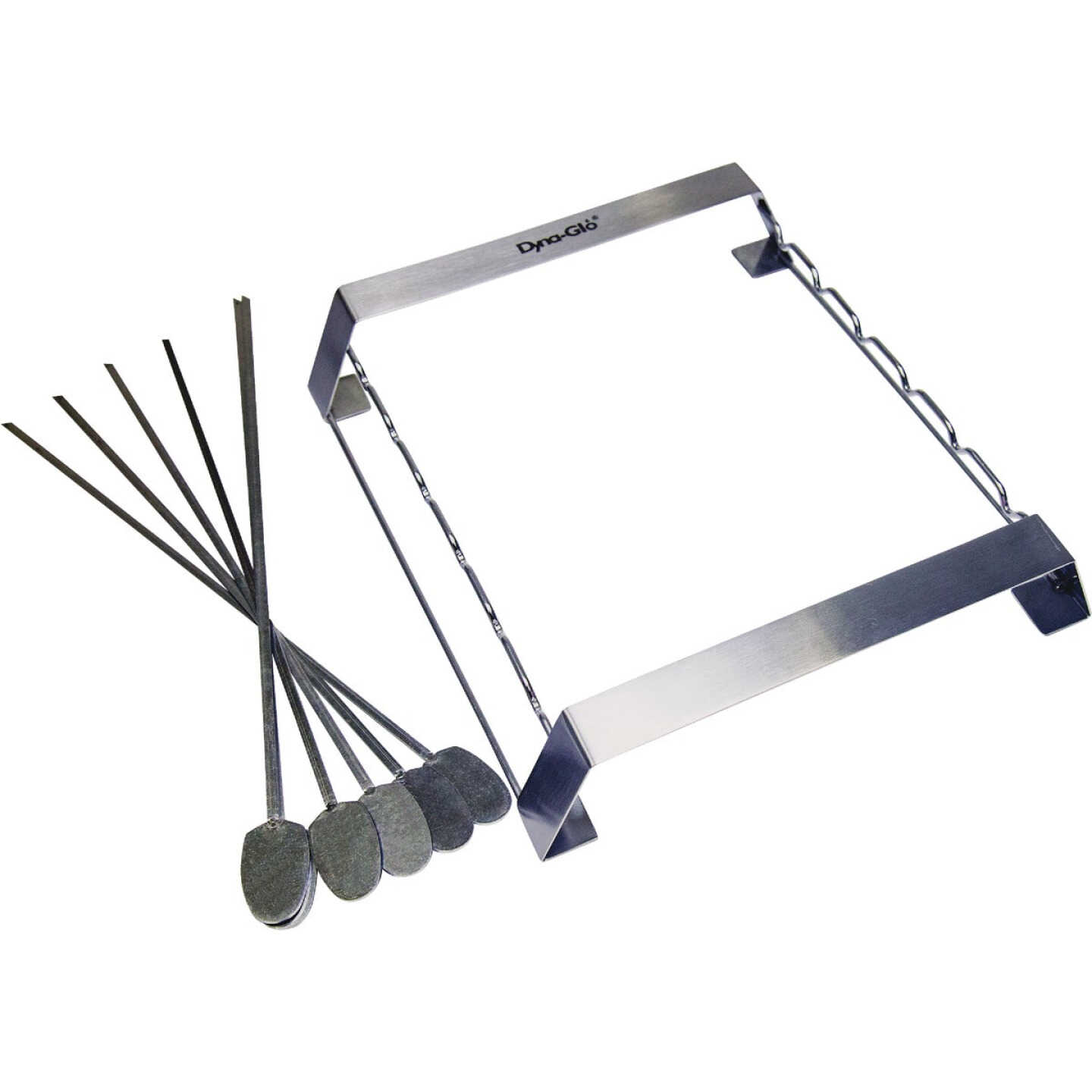Dyna Glo Stainless Steel Skewer & Rack Shish Kabob Set (6-Piece) Image 1