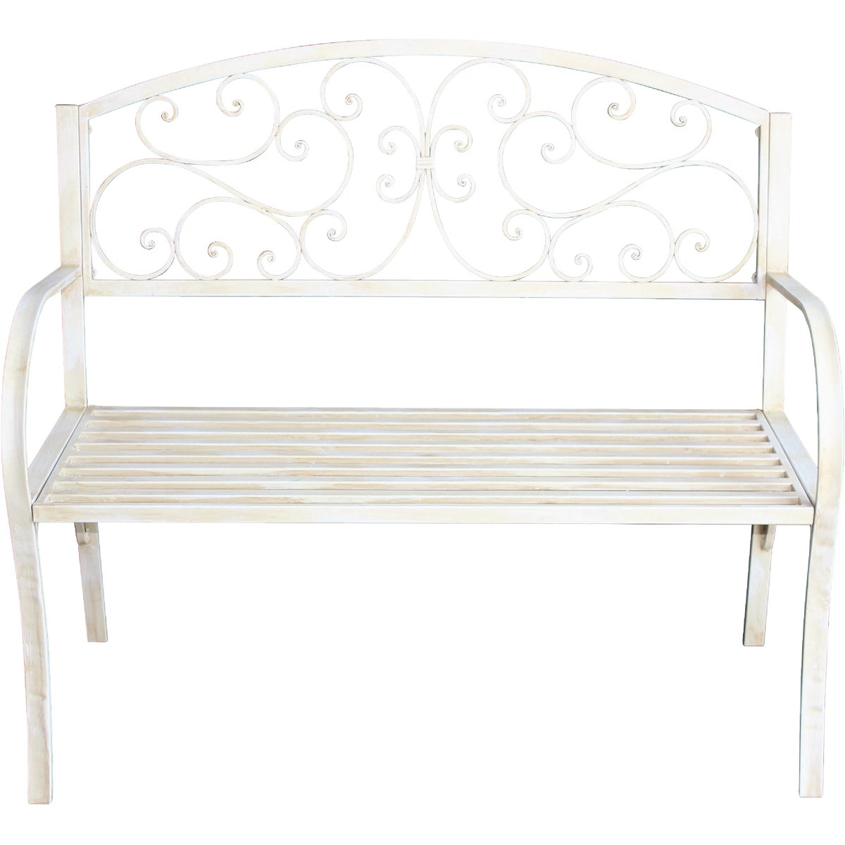 Alpine 43 In. L. White Metal Classic Garden Bench