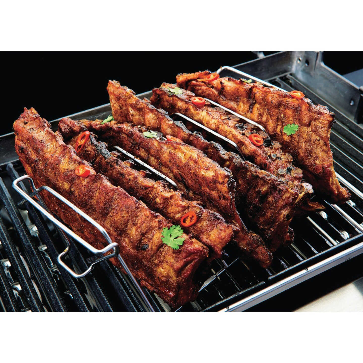 GrillPro 15.5 In. Stainless Steel Rib & Roast Grill Rack Image 4