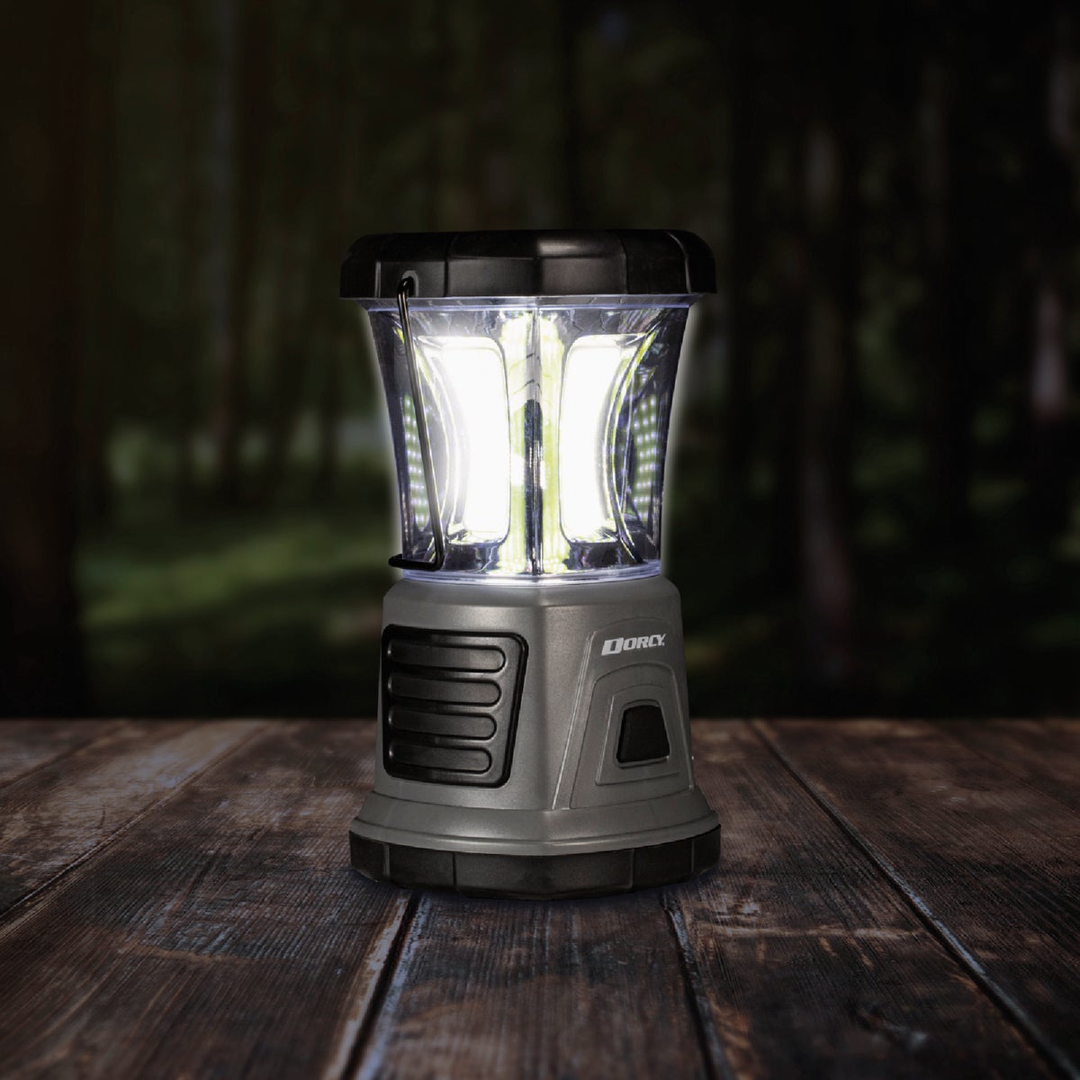 Dorcy Adventure Series Black & Gray Plastic LED Lantern with Red Safety Flasher Image 2