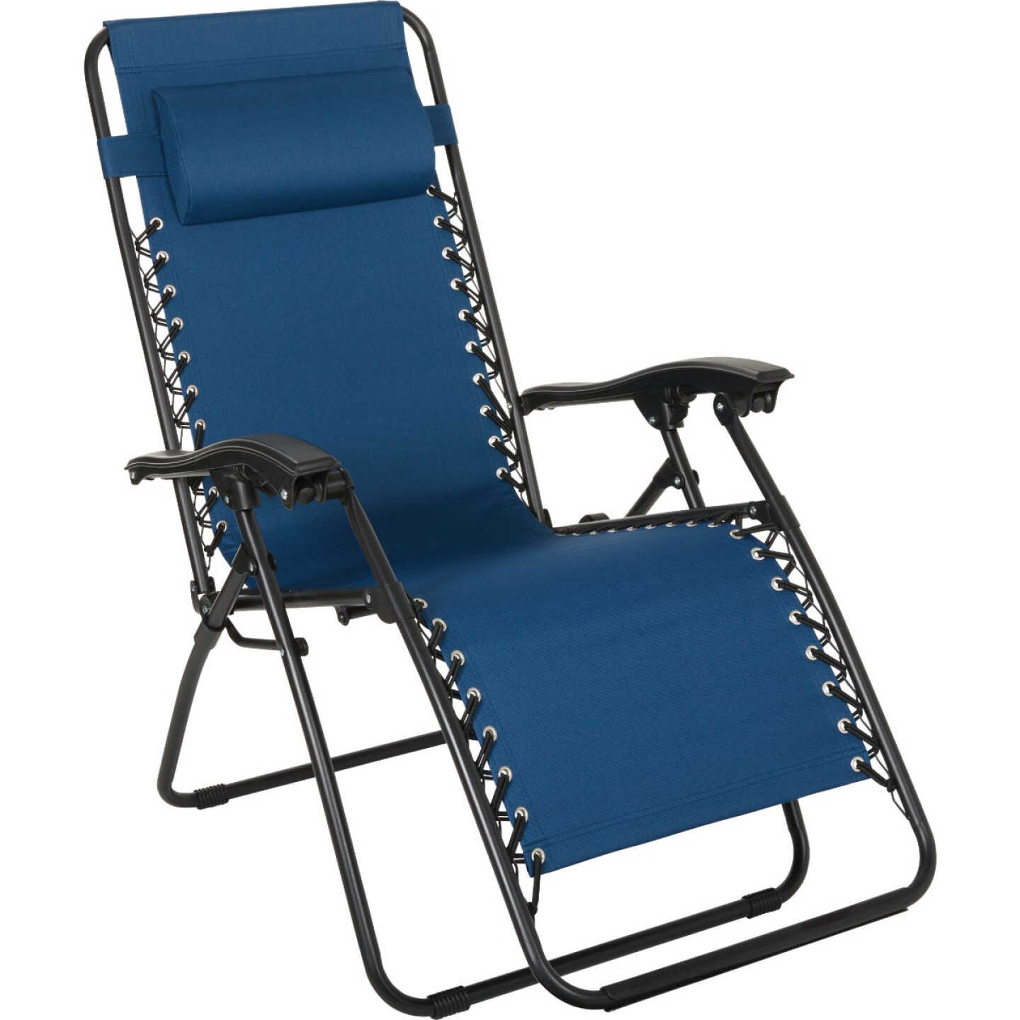 Outdoor Expressions Zero Gravity Relaxer Blue Convertible Lounge Chair Image 5