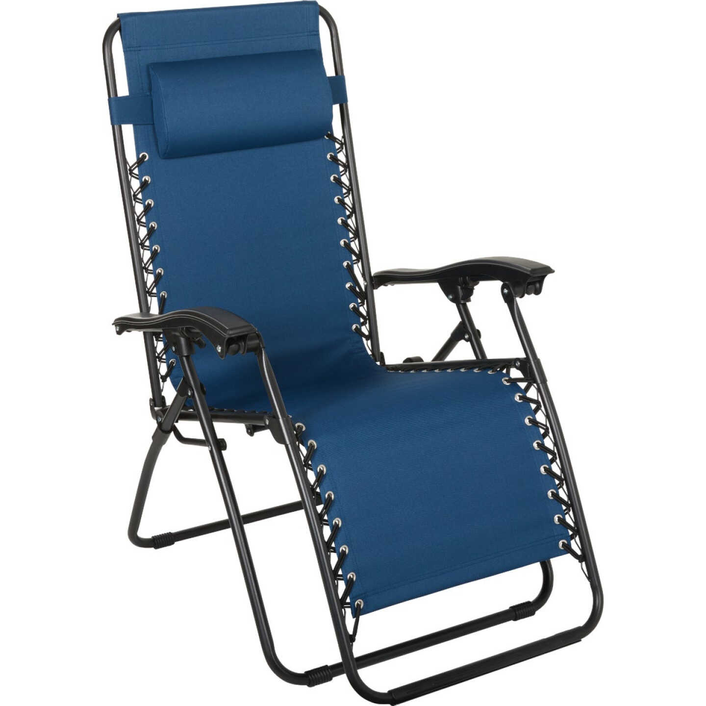 Outdoor Expressions Zero Gravity Relaxer Blue Convertible Lounge Chair Image 1