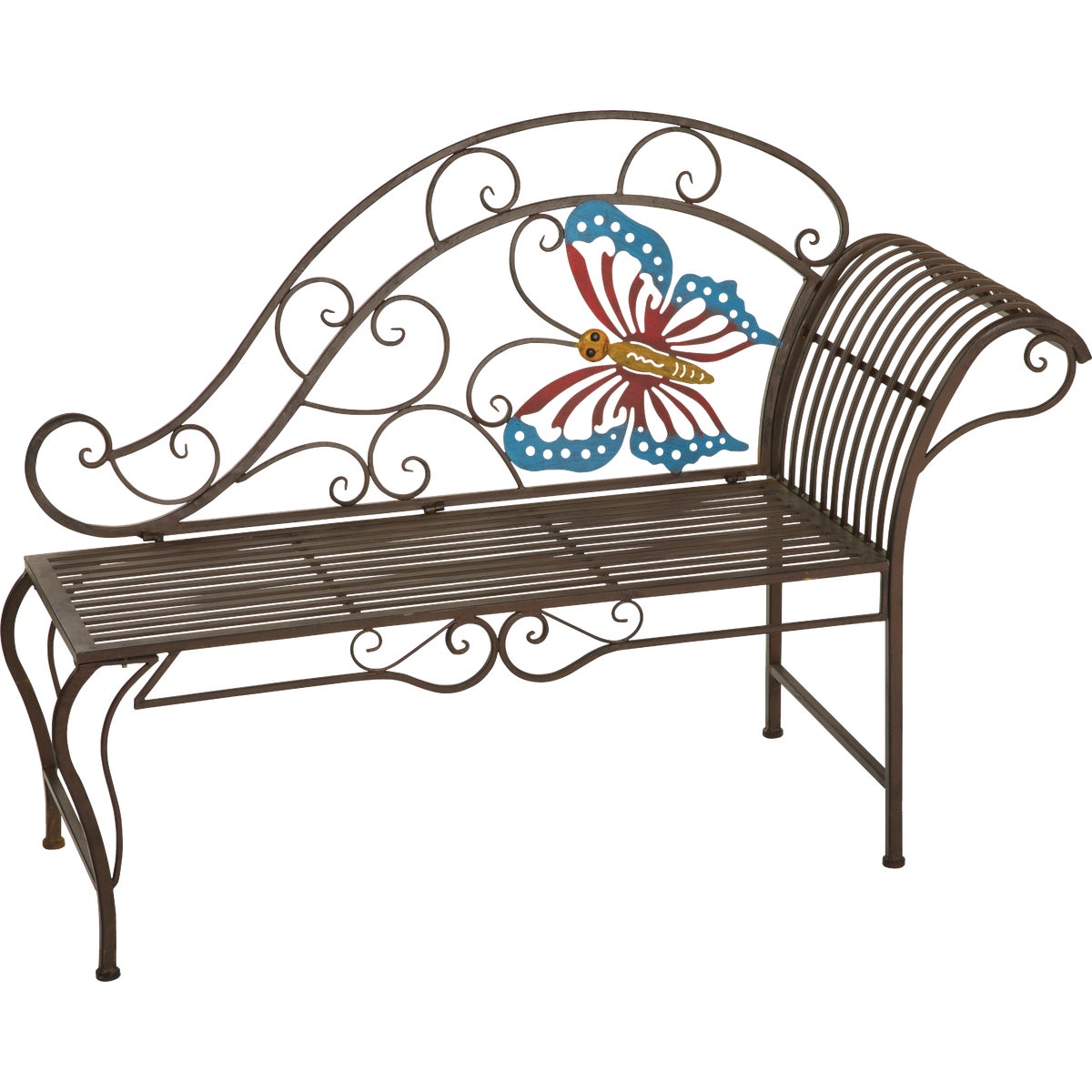 Alpine 56 In. L. Metal Butterfly Garden Chaise Lounge