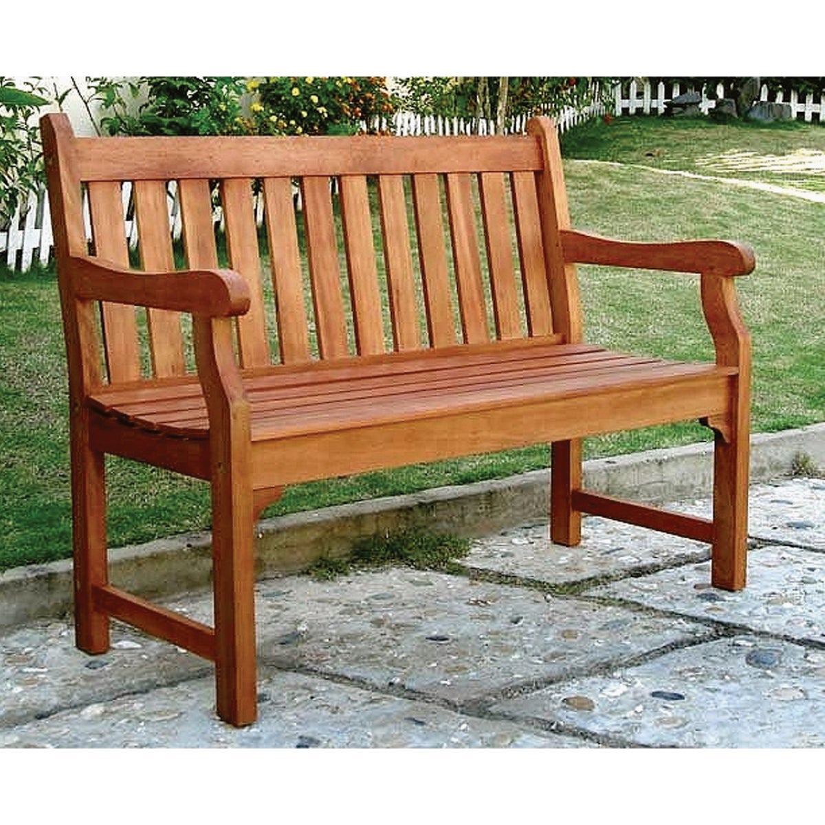 Northbeam Amherst Straight Back Garden Bench Image 2