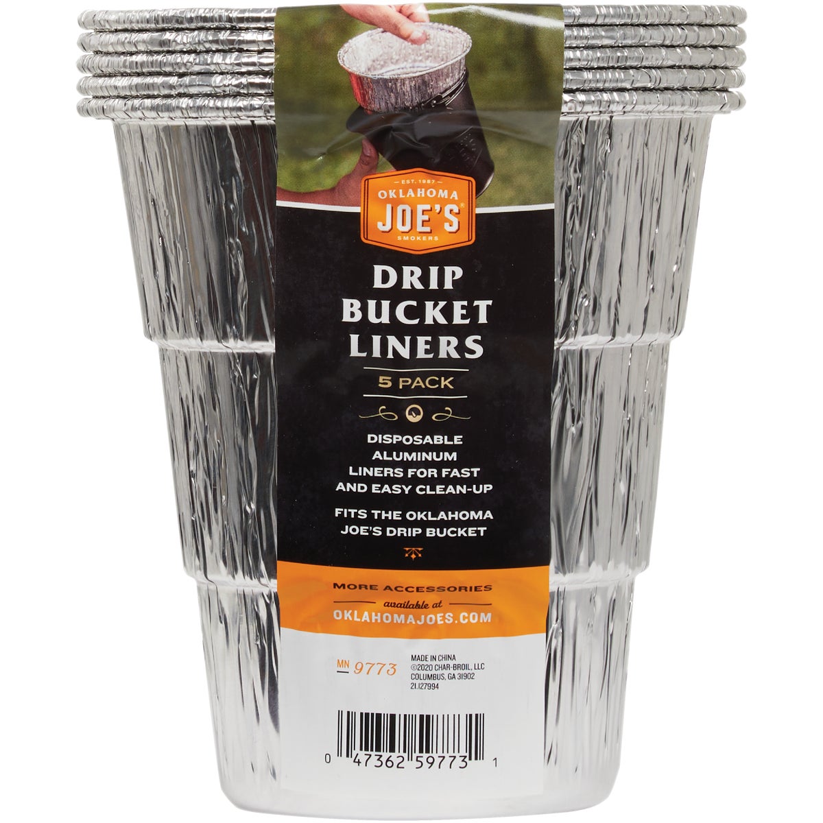 Oklahoma Joe's 6 In. Aluminum Drip Bucket Liners (5-Pack) Image 3