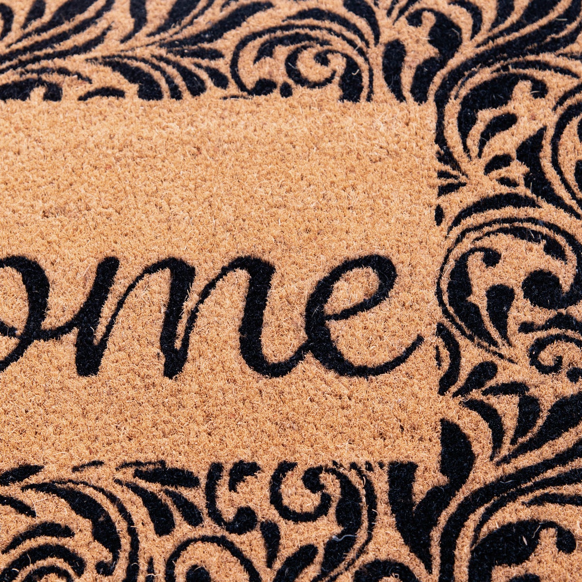 Natco Home 20 In. x 36 In. Coir Outdoor Doormat, Scroll Welcome Border Image 2