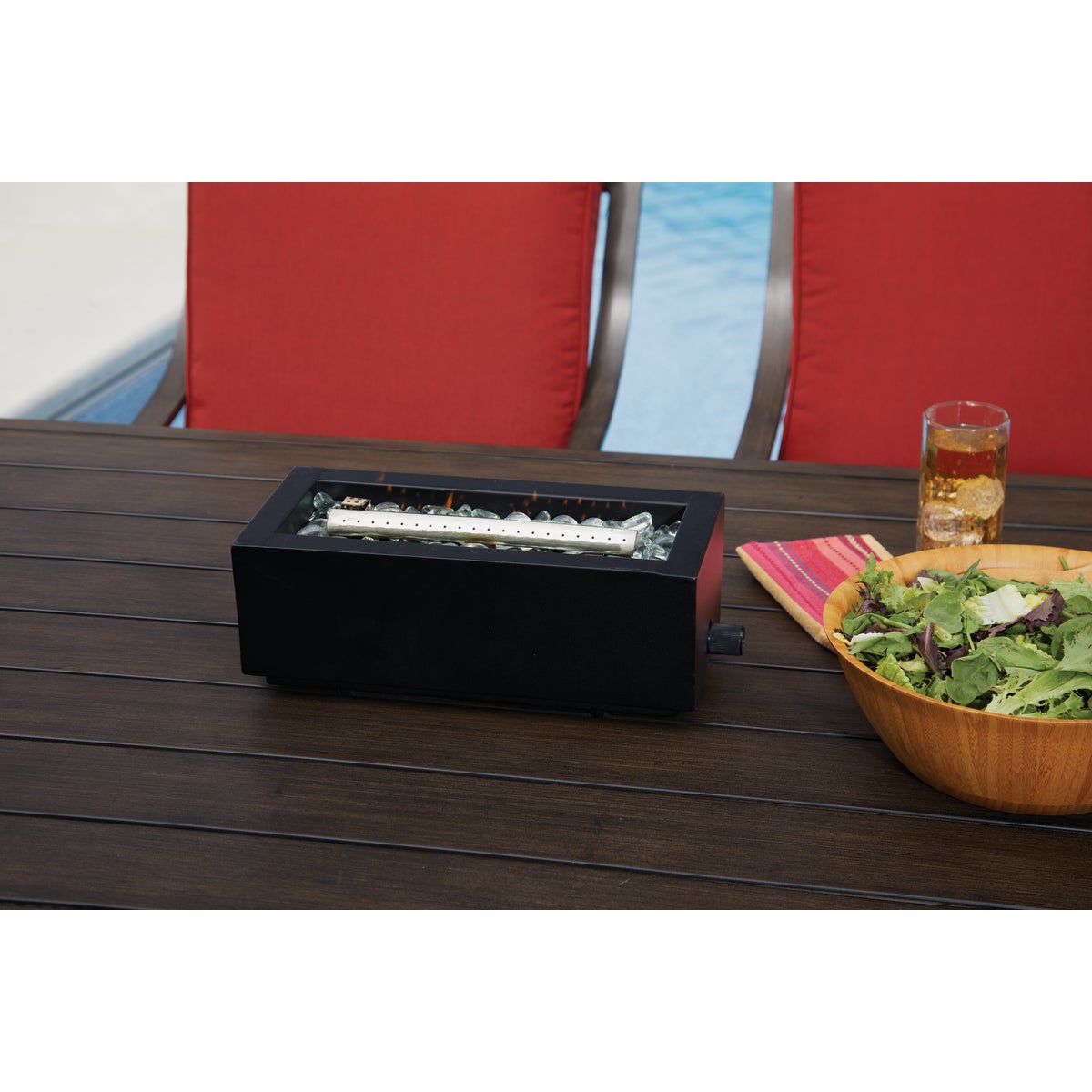 Outdoor Expressions 14 In. Rectangular Table Top Gas Fire Pit Image 3