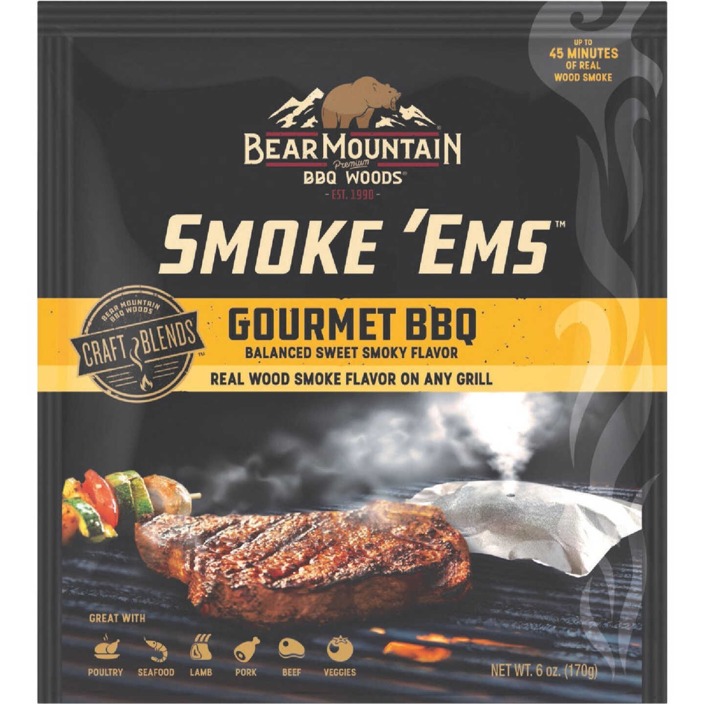 Bear Mountain BBQ Gourmet Smoke 'ems 6 Oz. Smoking Chips Image 1